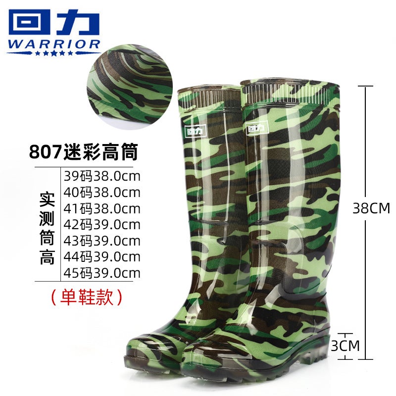 Pull-Back Rain Boots For Men And Women, Waterproof, Non-Slip, Wear-Resistant, Labor Protection Rain Boots, Rubber Sole Water Shoes, Outdoor Rubber Shoes With Fleece Lining For Warmth - Image 1
